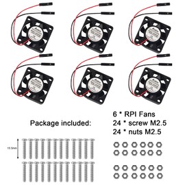 6 pcs Mini Cooling Fan for Raspberry Pi 4 5, MELIFE Brushless 3.3V 5V DC Quiet Fan 30x30x7mm Heatsink Cooler Fan for Raspberry Pi 5/4/RPi 3 B+/RPi 3 B/RPi 2/RPi B+/RPi Zero/Zero W, Robot Project