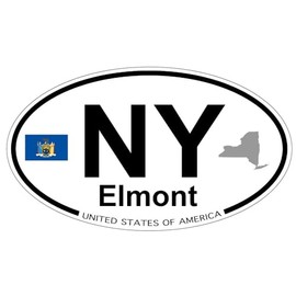 US Decal, Inc. Elmont, New York - Oval Magnet with State Flag