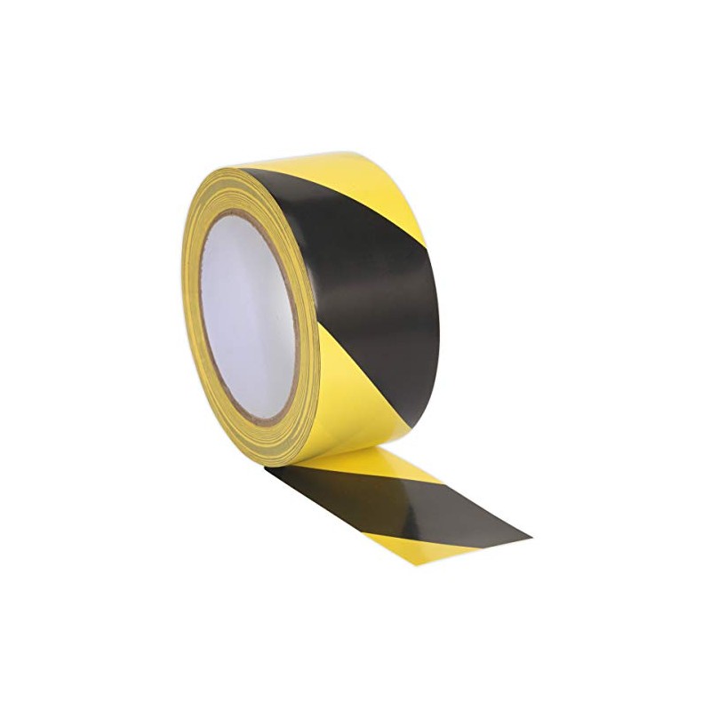 Sealey HWTBY Hazard Warning Tape 50mm x 33mtr Black/Yellow