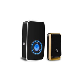 AURTEC Wireless Chime, Wireless Bell, 1 Transmitter, 1 Receiver, Doorbell, Entrance Chime, Call Chime Set, Interphone, Door Phone, Security Doorbell, Waterproof, Dustproof, No Wiring Required, No