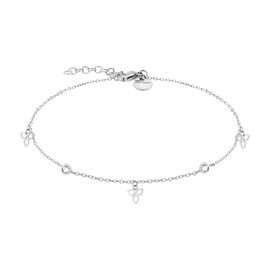Tamaris Women's Stainless Steel Anklet, Stainless Steel, Cubic Zirconia
