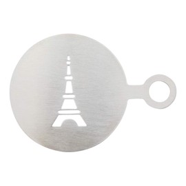 Restpresso Stainless Steel Eiffel Tower Coffee Decorating Stencil - 4 3/4" x 3 1/4" - 1 count box - Restaurantware, , Silver