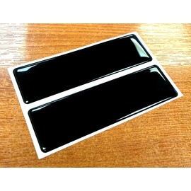 2 x BLACK Large Stickers 125mm HIGH GLOSS DOMED GEL