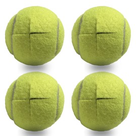 Pre-Cut Walker Tennis Ball Glides, 4 PCS Walker Glide Balls with 2 inch Precut Opening for Easy Installation, Universal Precut Glide Balls for Walkers Legs Furniture Leg Floor Protection(Yellow)