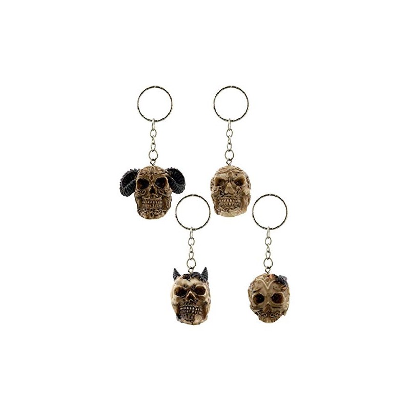 Grindstore 3D Skull-Assorted Designs Keyring, Metal, Mixed, Height 3-3.5cm Width