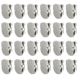OXOB 24pcs Cubicle Clips for Fabric Walls, Plastic Stainless Steel Push Pin Clips Fabric Panel Pins Cubicle Hooks Accessories for Hanging Photos, Notes, Memos, Data Cables (Gray)
