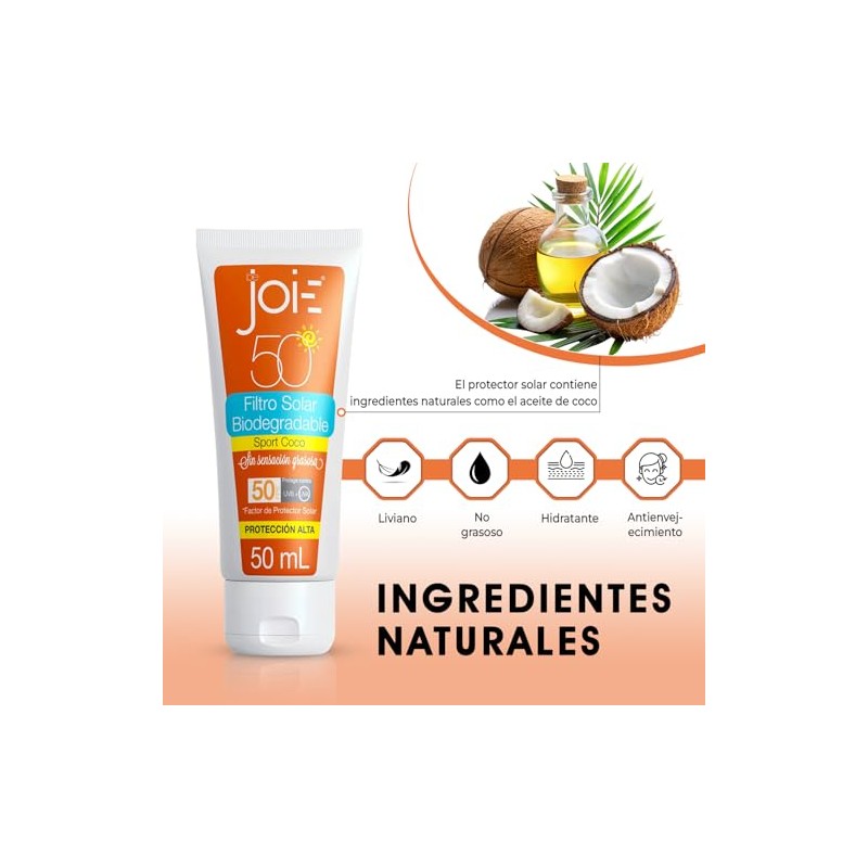 Be Joie50 Bloqueador Solar Facial SPF50 Protección UVA UVB