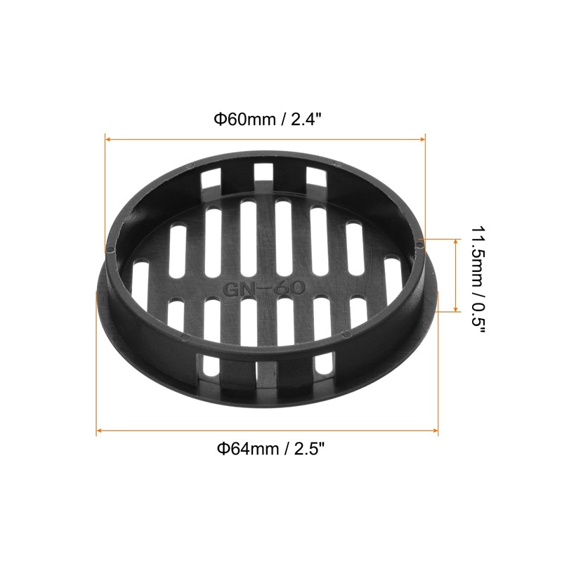 uxcell 10Pcs 60mm/2.4in Air Vents Circular Soffit Vents, Black Plastic