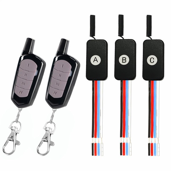 WOODGUILIN 3-Way Wireless Switch DC 12V Remote Control Switch DC