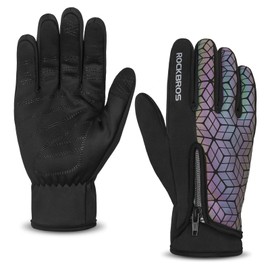 ROCKBROS Cycling Gloves, Autumn, Winter, Cold Protection, Bicycle Gloves, Anti-Slip, Smartphone Compatible, Unisex, Climbing, Work or School, Unisex