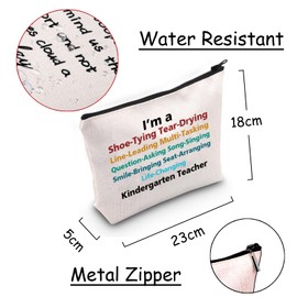 JXGZSO Kindergarten Teacher Gift Teacher Life Cosmetic Bag I'm A Kindergarten Teacher Makeup Bag, I'm A Kindergarten