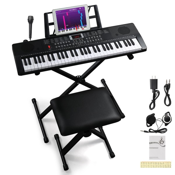 Ktaxon 61 Key Keyboard Piano Portable Electronic Keyboard Piano w/Stable