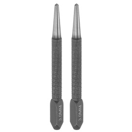 HARFINGTON 2pcs Center Punch 3mm Carbon Steel Non-Slip Nail Setter Punch Tapered Alignment Center Hole Pin Tool for Plastic Metal Wood Scribe Marking