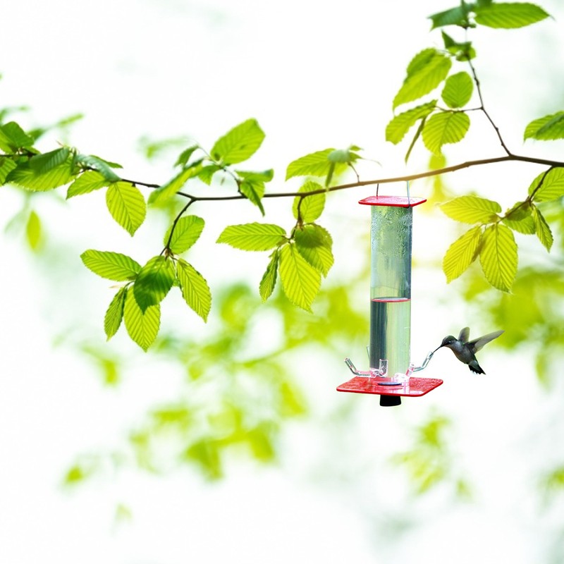 Tube Hummingbird Feeder Hanging Wild Bird Feeder for Outdoor Yard