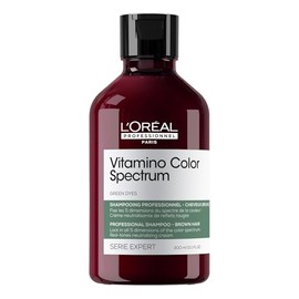 L'Óreal Professionnel Vitamino Color Spectrum | Shampoo matizador verde | Neutraliza los reflejos cálidos no deseados en cabello castaño oscuro y negro | Prolonga la intensidad del color | 300ml