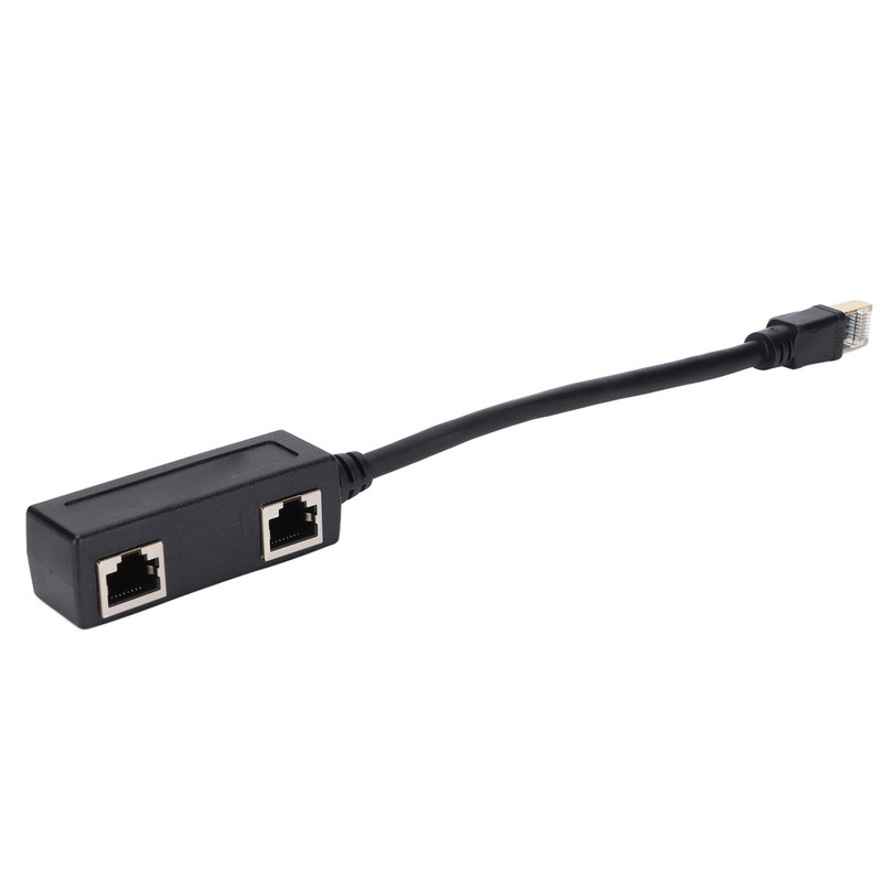 Ethernet Splitter Practical Stable Reliable Durable Black CAT8 Network Cable