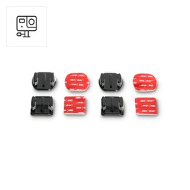 Hama Supporto adesivo per Action Cams, piatto e curvo, 4 pezzi, con cuscinetti adesivi