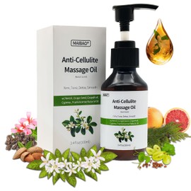3.4 fl oz Anti-Cellulite Massage Oil with 7 Pure Natural Essential Oils for Body Massage Therapy, SPA, Tightening Skin and Reducing Stretch Marks(Neroli Scent)