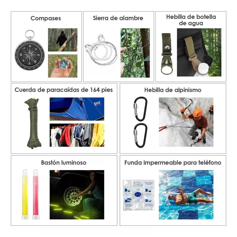 1 Kit De Supervivencia De Emergencia Para Camping 29 En1
