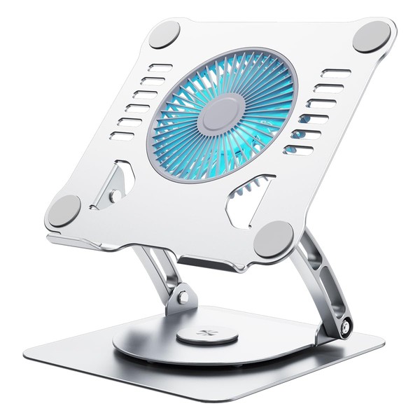 SHUWEI 360° Rotating Laptop Cooling Stand with 3 Speed Fan,