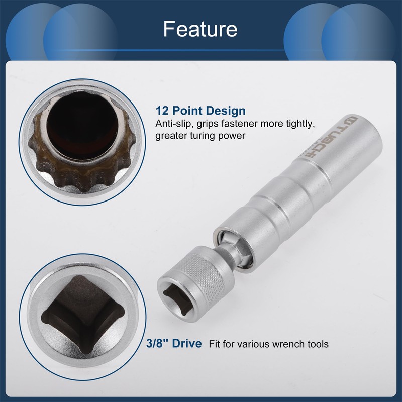 INFINAUTO Universal Joint Spark Plug Impact Socket 97mm for Car