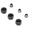 6Pcs Router Collet Adapter Carbon Steel 6mm 6.35mm 8mm Set