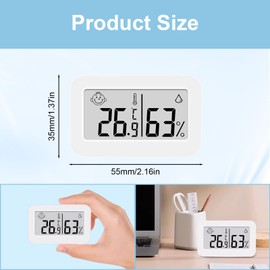 2-Pack Digital Room Thermometer and Hygrometer – Indoor Temperature and Humidity Meter with LCD Display, Smart Comfort Indicator, Accurate Humidity Sensor for Home, Nursery and Greenhouse（white）