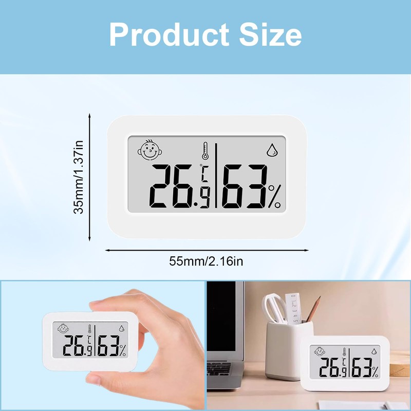 2-Pack Digital Room Thermometer and Hygrometer – Indoor Temperature and