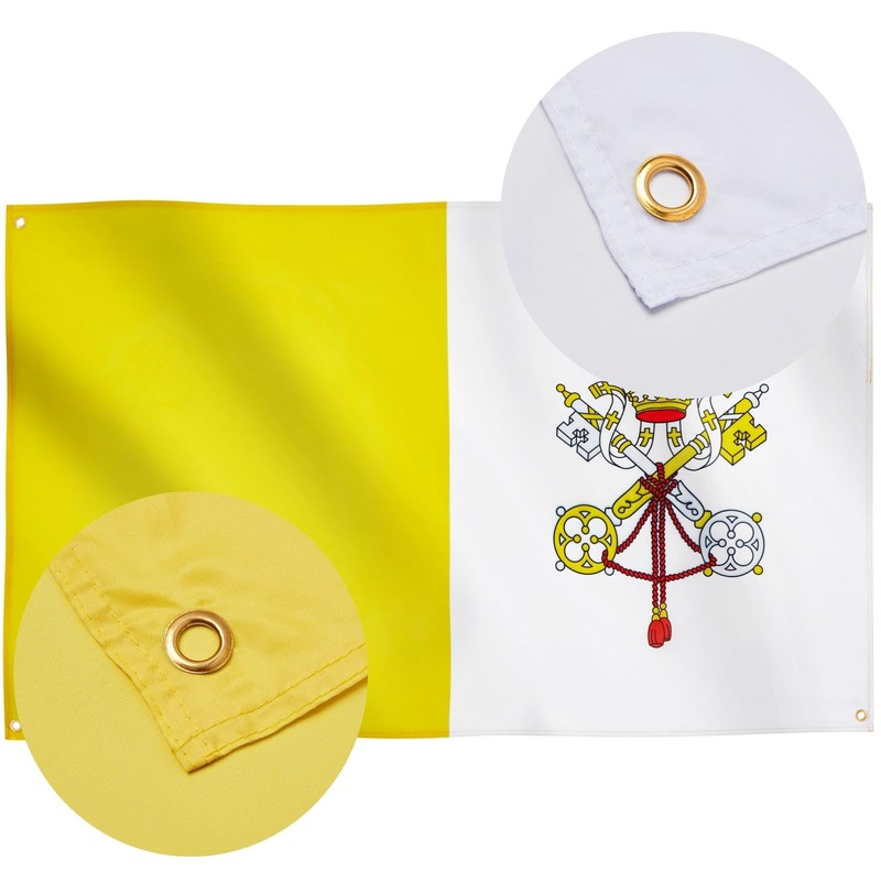 Runesol Vatican City Flag, 91x152cm, 3ft x 5ft, 4 Grommets,