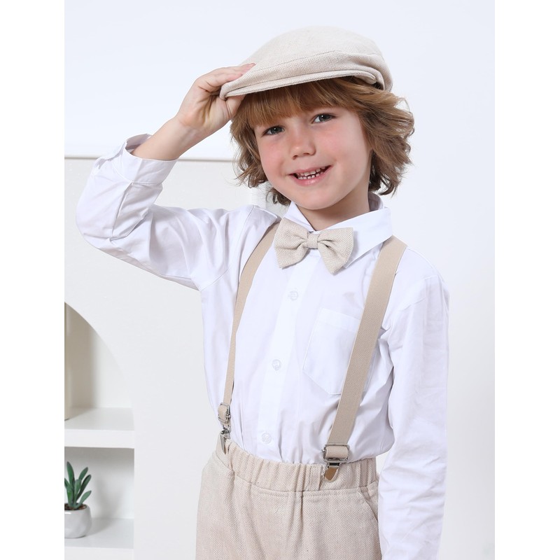 A&J DESIGN Boys Suspenders and Bow Tie Set Newsboy Hats