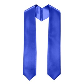 GradPlaza Plain Graduation Stole Sash 60'' Long Royal Blue Adults Sash for High School and College