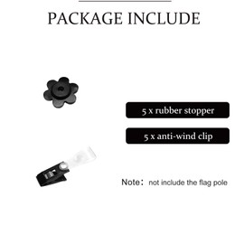 YOWANYES Garden Flag Rubber Stopper & Windproof Clip, Durable Flag Holders for Small Poles, Secure & Anti-Wind Design, for Garden Flag Stands, Pack of 10