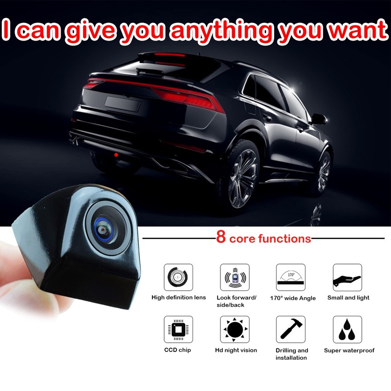 jeseny 1 Pack Car HD Backup Camera, IP69 Waterproof Night