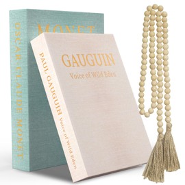 Decorative Books for Home Decor, Set of 2 Linen Faux Book Storage Boxes with Wooden Bead Tassel, Bookshelf & Coffee Table Decor, Hidden Storage Book Boxes for Living Room, Office, Bedroom