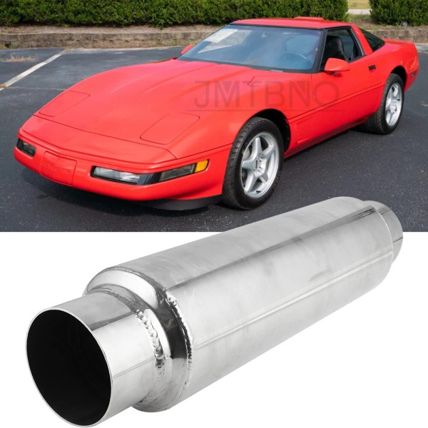 JMTBNO 3" Inlet/Outlet Exhaust Muffler Resonator 16" Long Weld-On For