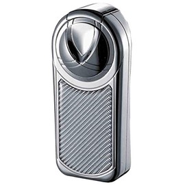 Visol Dobrev V Chrome and White Carbon Fiber 5 Torch Flame Table Lighter