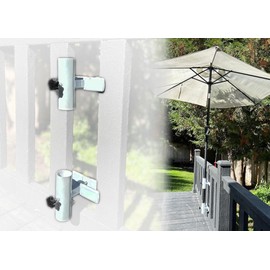 LOVE YOUR DECK | Patio Umbrella Holder | 2 Piece Design | Outdoor Umbrella Base and Mount | Attaches to Railing Maximizing Patio Space and Shade