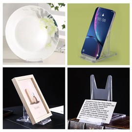 SHSMPXOY 8 Set Clear Plastic Display Stands Clear Display Stands Adjustable Clear Acrylic Plastic Display Stands Easel Multifunctional Display Holder