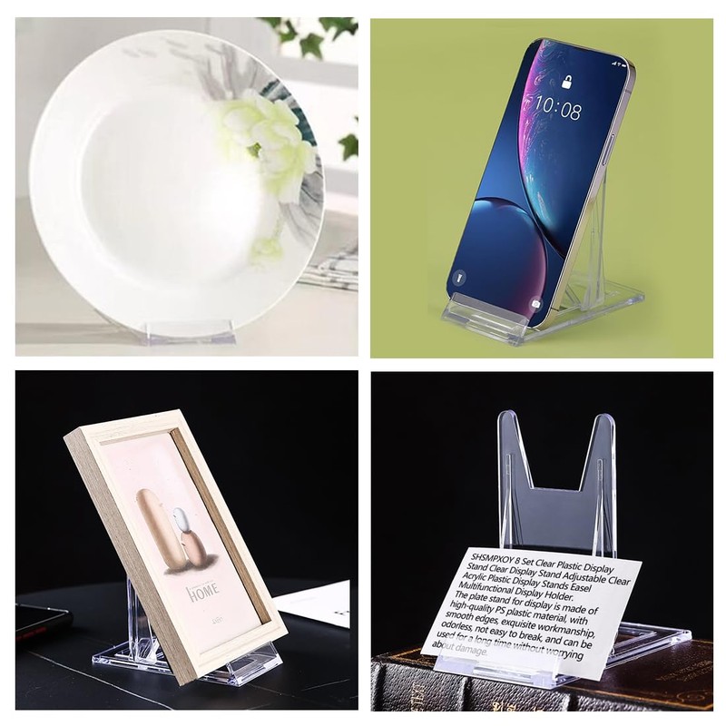 SHSMPXOY 8 Set Clear Plastic Display Stands Clear Display Stands