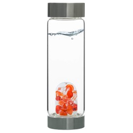 VitaJuwel ViA PASSION - Crystal Water Bottle with Carnelian & Halite Salt