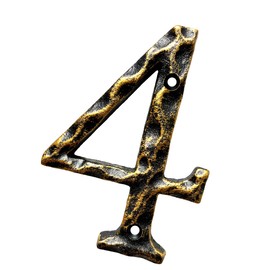 5-Inch House Numbers & Letters -Cast Iron Anti-Rust Mailbox Numbers-Address Number for Home, Office, or Business/Bronze/Number 4