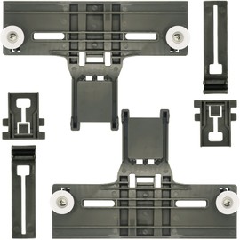[UPGRADE STEEL SCREW] - Dishwasher Top Rack Adjuster W10350375(2pc) W10195839(2pc) W10195840(2pc) for Whirlpool Kitchenaid Kenmore, 1.25" Diameter Replaces 3516330 W10250159 W10712395 AP5957560