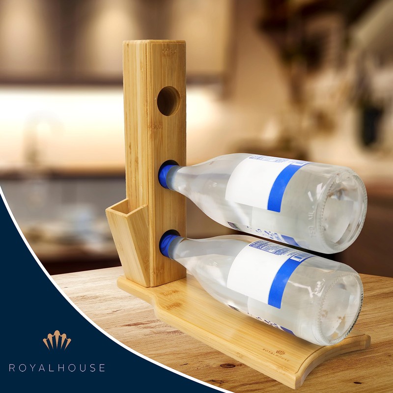 ROYALHOUSE Bamboo Wine Rack 3 Compartments (Assembly Required)