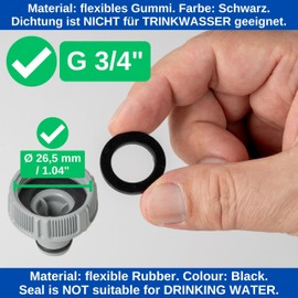 Your Day Mate Ersatz Flachdichtungen Set, 25 Stück, für G 3/4" Zoll Garten Systemteile, kompatibel mit Gardena 26,5 mm Hahnverbinder, 18201, 18241, 2801, 938, Gummi, Ø 24 x 16 mm, Dichtung für 01121-00.600.01, 5300