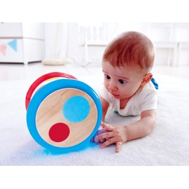 Hape Baby Drum | Colorful Rolling Drum Musical Instrument Toy for Toddlers, Rhythm & Sound Learning, Battery Powered (E0333)
