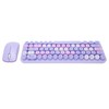 Keyboard Mouse Combo 2.4GHz Wireless Cute Retro 68 Round Keycaps