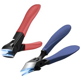 Cortauñas profesional para uñas gruesas Start Makers, inclinados y curvos para pies, mandíbula ancha, de uso pesado, afilados para hombres, mujeres y personas mayores (Blue+Red)