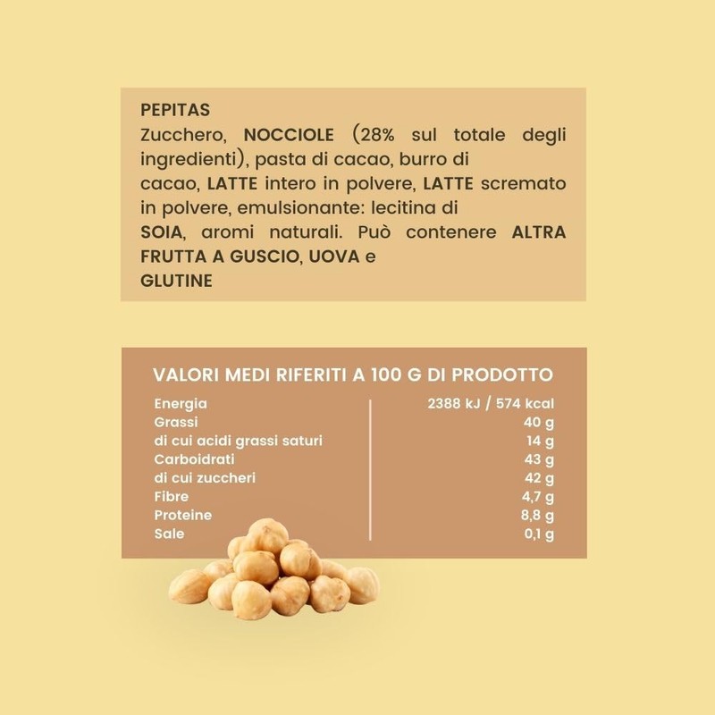 Pernigotti Mini Pepitas Classiche – Cioccolatini con Nocciole Italiane immerse