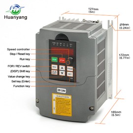 Huanyang VFD,Single to 3 Phase,Variable Frequency Drive,3kW 4HP 220V-230V Input/Output AC 13A for Motor/Spindle Speed Control,HY Series