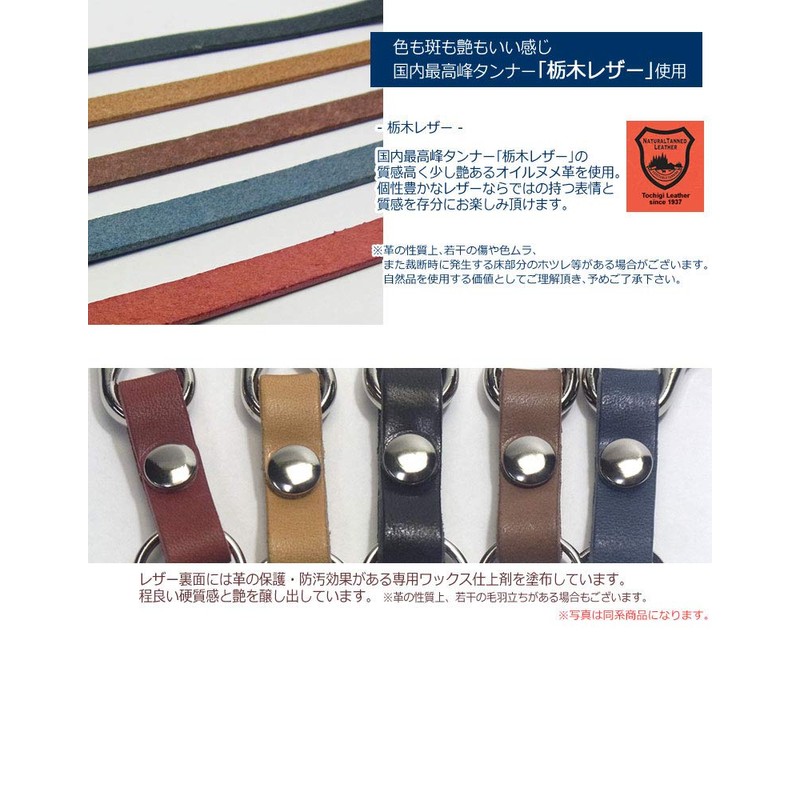 Highstyle Tochigi Leather & Carabiner & Single Reel Key Holder,
